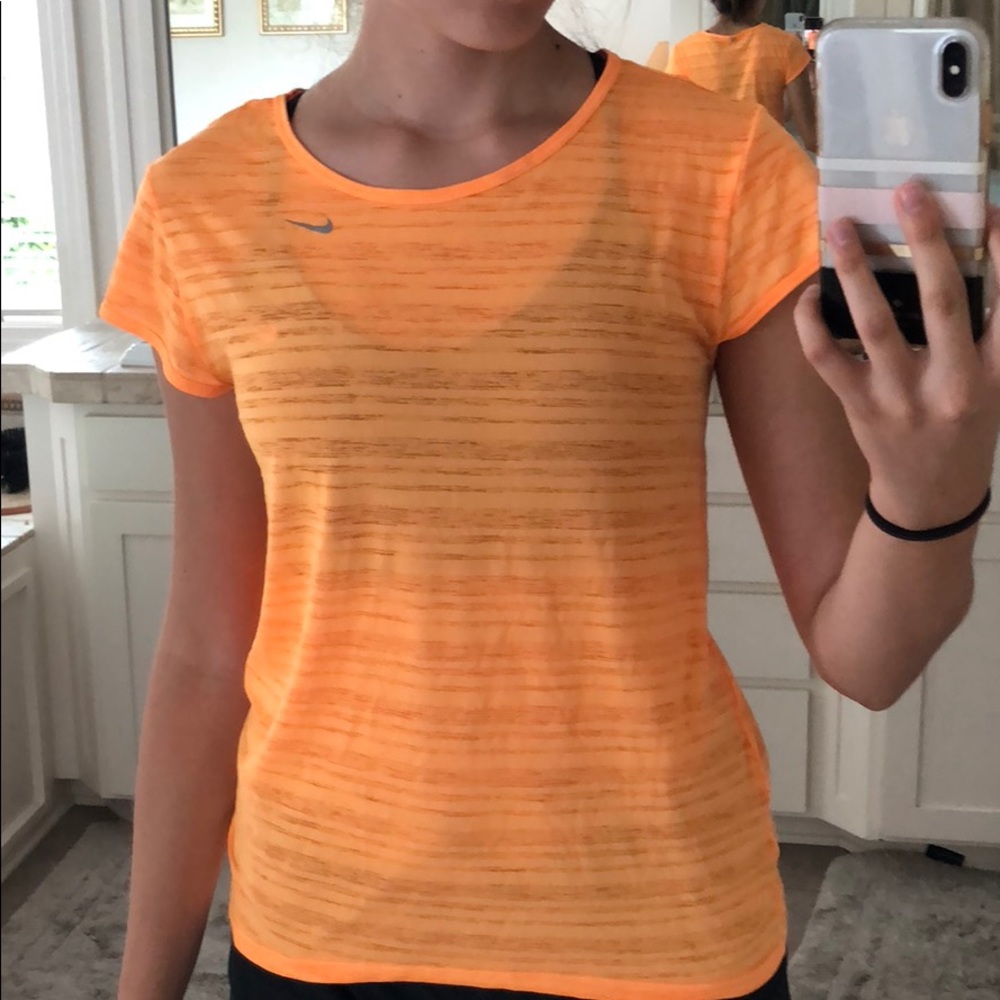 NIKE DRI FIT NEON ORANGE TEE